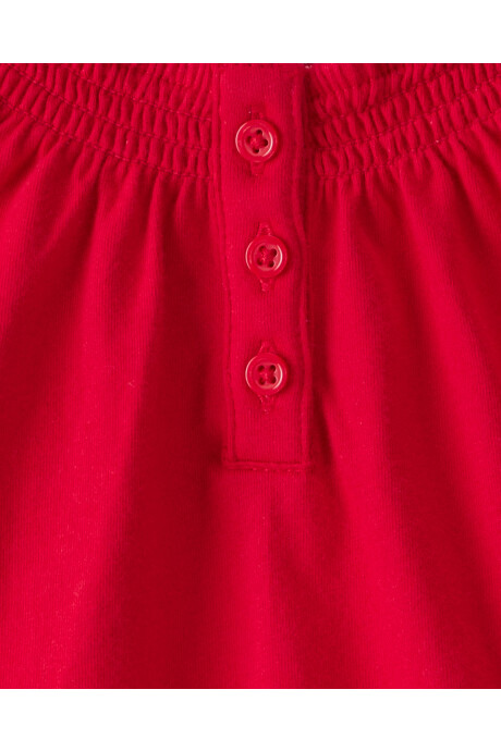 Blusa de algodón, manga larga, roja Sin color