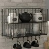 Estantería de pared con ganchos - Negra Estantería de pared con ganchos - Negra