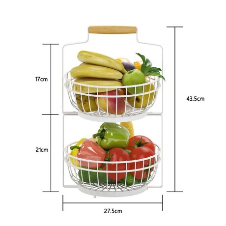 Frutera Doble Piso Metálica Alto 45cm x Ancho 27cm Frutera Doble Piso Metálica Alto 45cm x Ancho 27cm