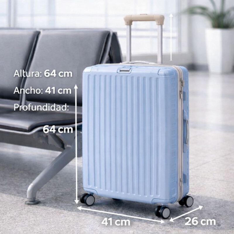 Valija Rígida de Policarbonato con Ruedas 24' Celeste