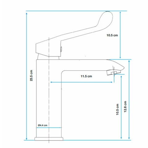 Grifería de lavatorio Monocomando de mesada accesible Alassio cromo Grifería De Lavatorio Monocomando De Mesada Accesible Alassio Cromo