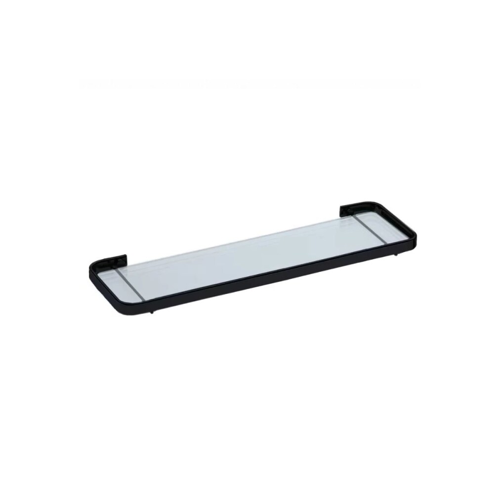 ESTANTE DE BAÑO EN VIDRIO 11 X 38 CM NEGRO MATE Estante De Baño En Vidrio 11 X 38 Cm Negro Mate