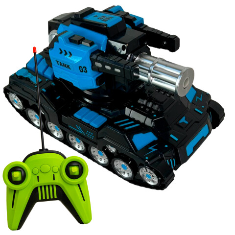 Auto Tanque Control Remoto Lanza Balas Hidrogel Recargable ® Color Azul
