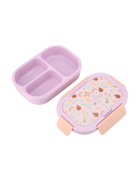 Kit Mochila + Cartuchera + PickBox Tupper Purple Flower