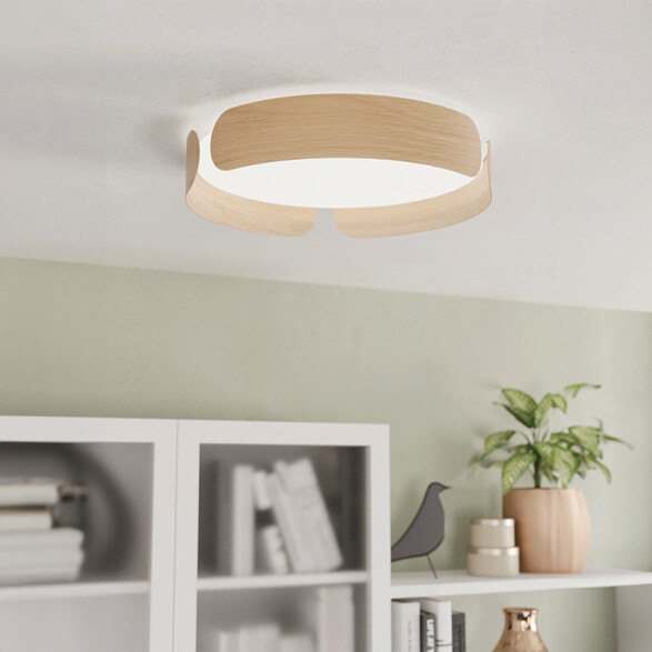 Plafón LED acero beige 20W cálida Ø370 VALCASOTTO EG3504