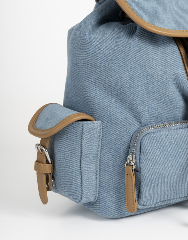 Mochilas Urbanas Mochila Denim Back To School - Azul Celeste