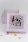 Caja flexi 20x20x9,5. c/visor impreso LILA - LISO