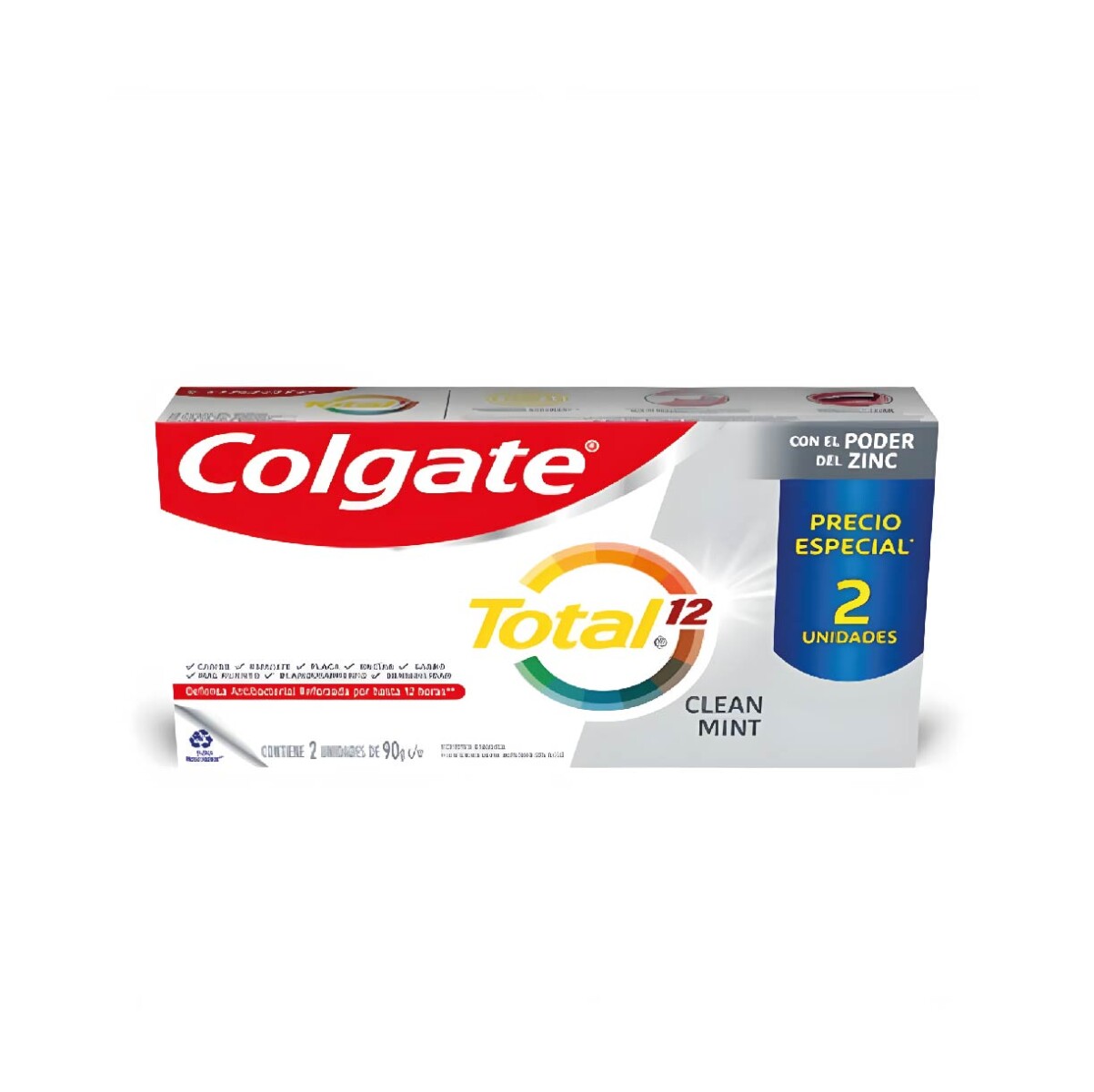 CREMA DENTAL COLGATE TOTAL 12 PROMO PACK X 2 90GRS CLEAN MINT 