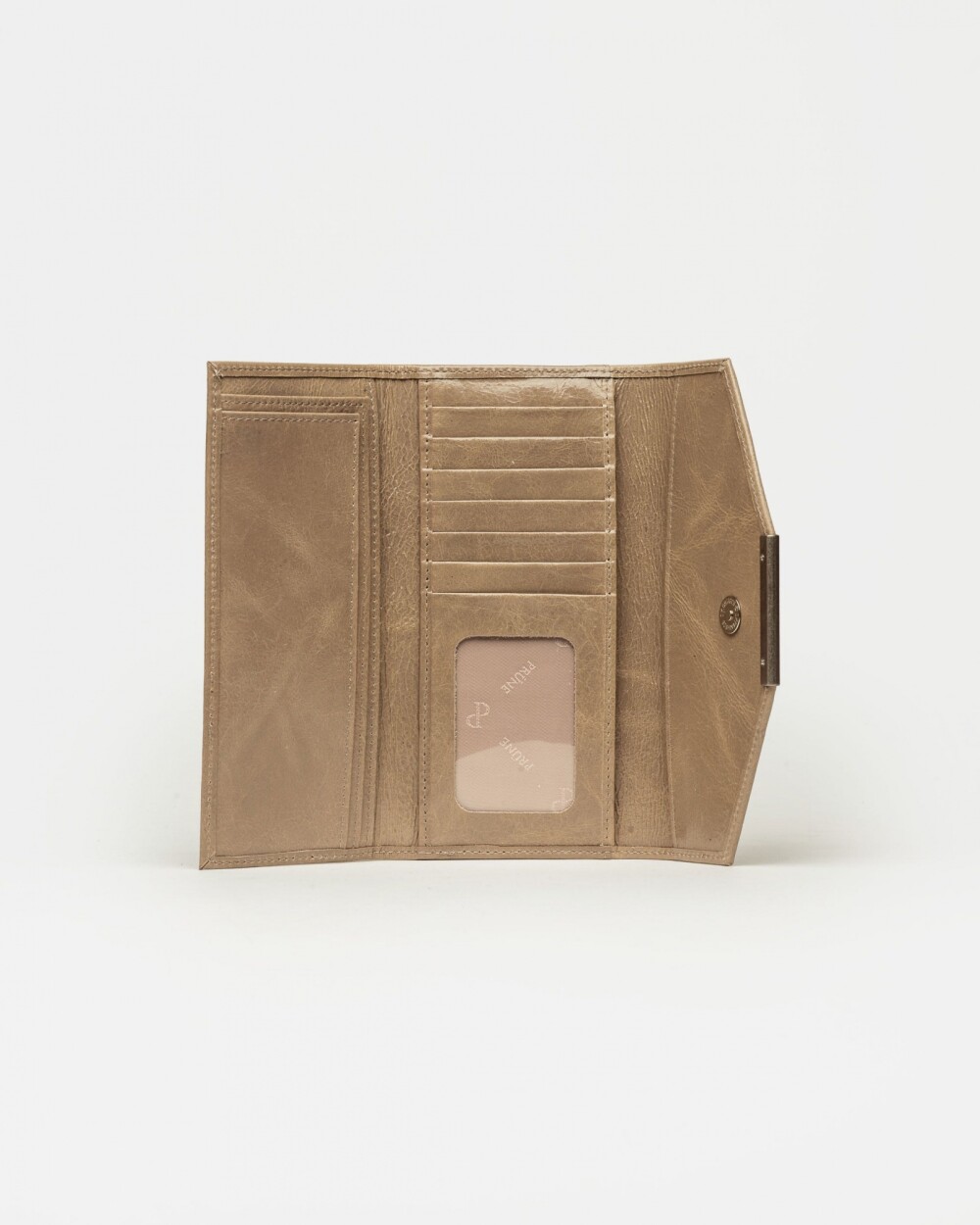 Billetera Luisa en cuero graneado Taupe