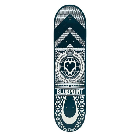 Deck Blueprint Home Heart Navy-Silver Silver 8''