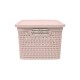Caja simil ratán 4 lts ROSADO
