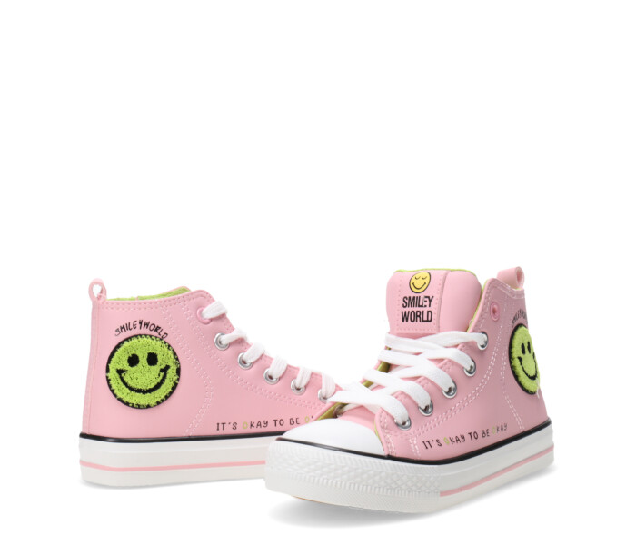 Deportivo SMILEY tipo bota con aplique y estampa Pink