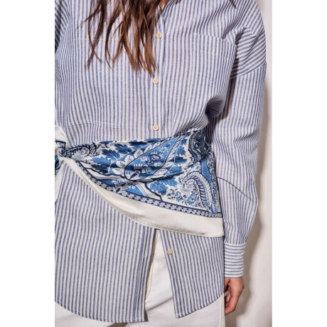 Camisa Rayada Azul