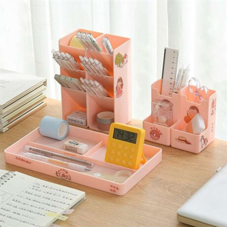 Organizador para útiles múltiples divisiones Rosado