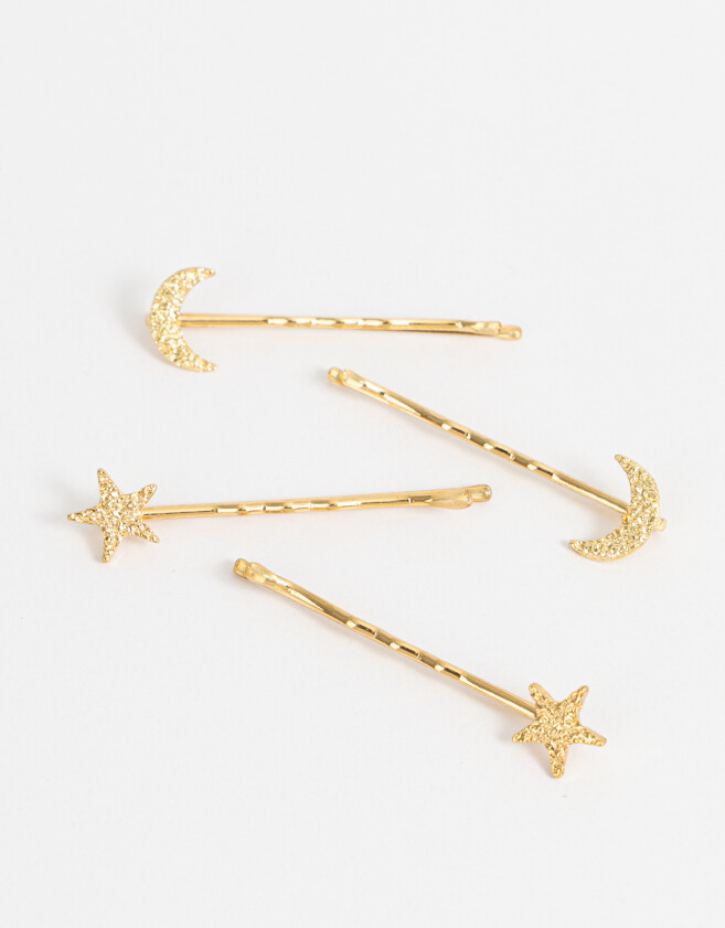 Horquillas Set Constelaciones Set De Horquillas Luna & Estrellas - Dorado