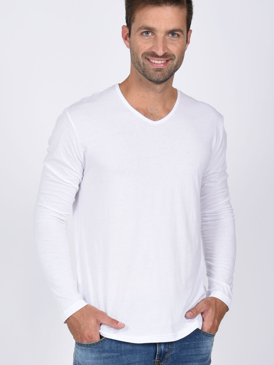 Camiseta cuello V - Blanco 