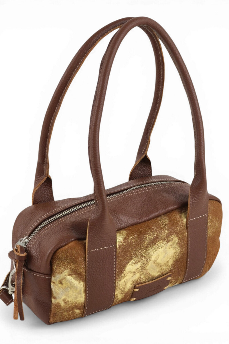 Cartera Baguette en cuero Marrón