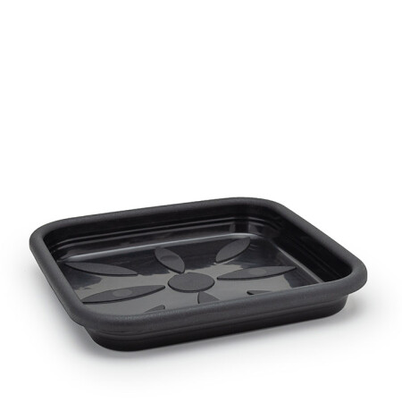 PLATO DE MACETA CUADRADO 23.5 CM NEGRO