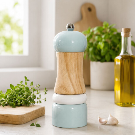 Molinillo Pimentero Salero de Madera Cocina Verde