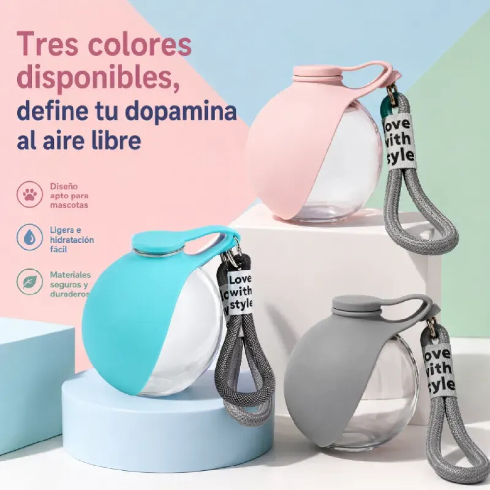 Bebedero Portatil Silicona Para Perros Y Gatos CELESTE