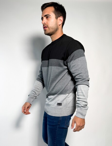 Sweater rayado tejido Pedro Gris