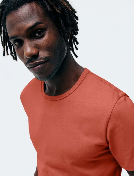 CAMISETA BÁSICA MANGA CORTA NARANJA