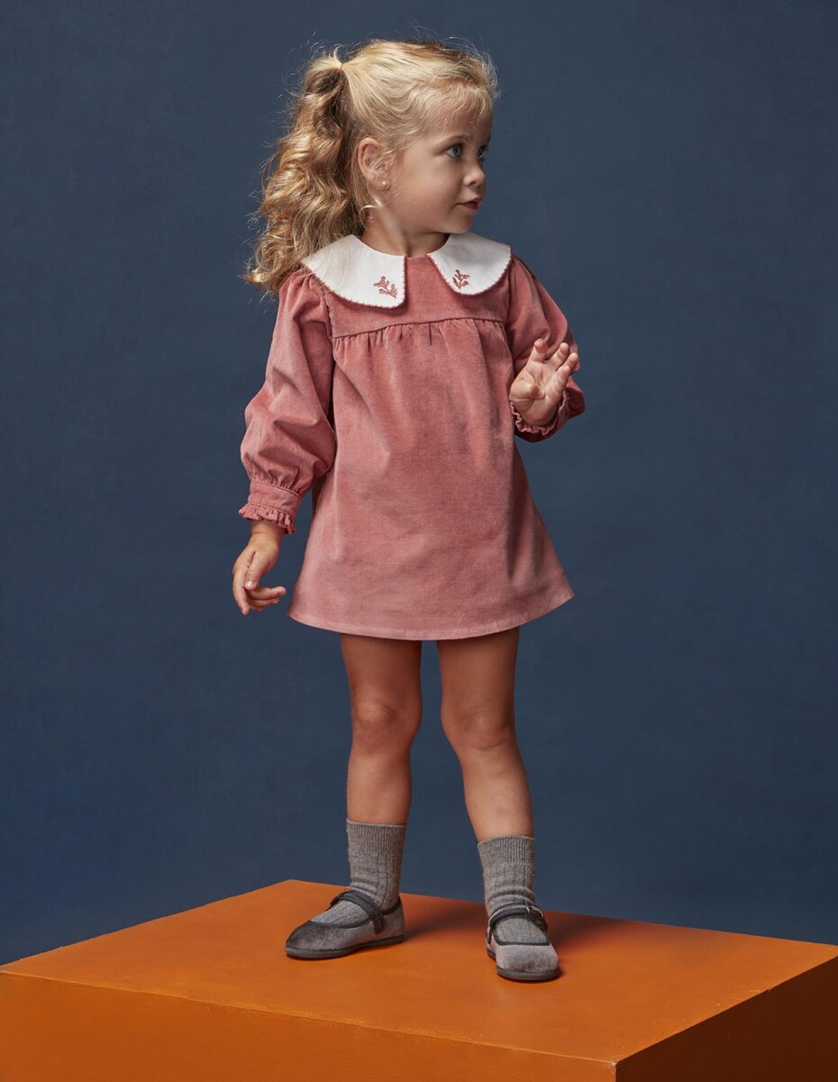 Vestido De Pana Lisa - Cereza 