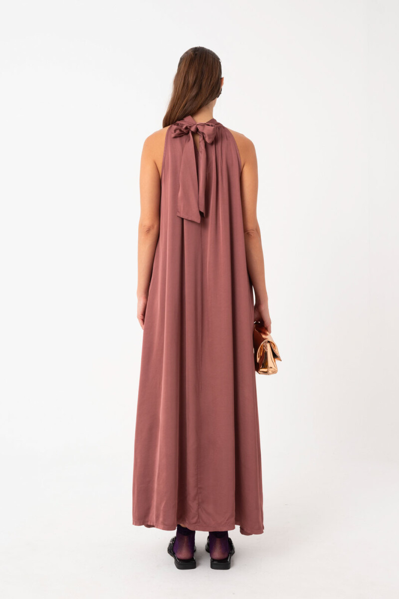 VESTIDO LARGO CUELLO HALTER Violeta