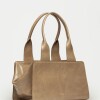 Bolso Mila en cuero arrugado Taupe