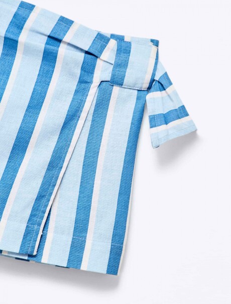 SHORT INFANTIL DE RAYAS AZUL