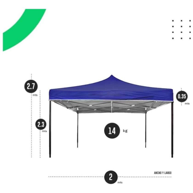 Gazebo 2x2 m Reforzado Impermeable Azul