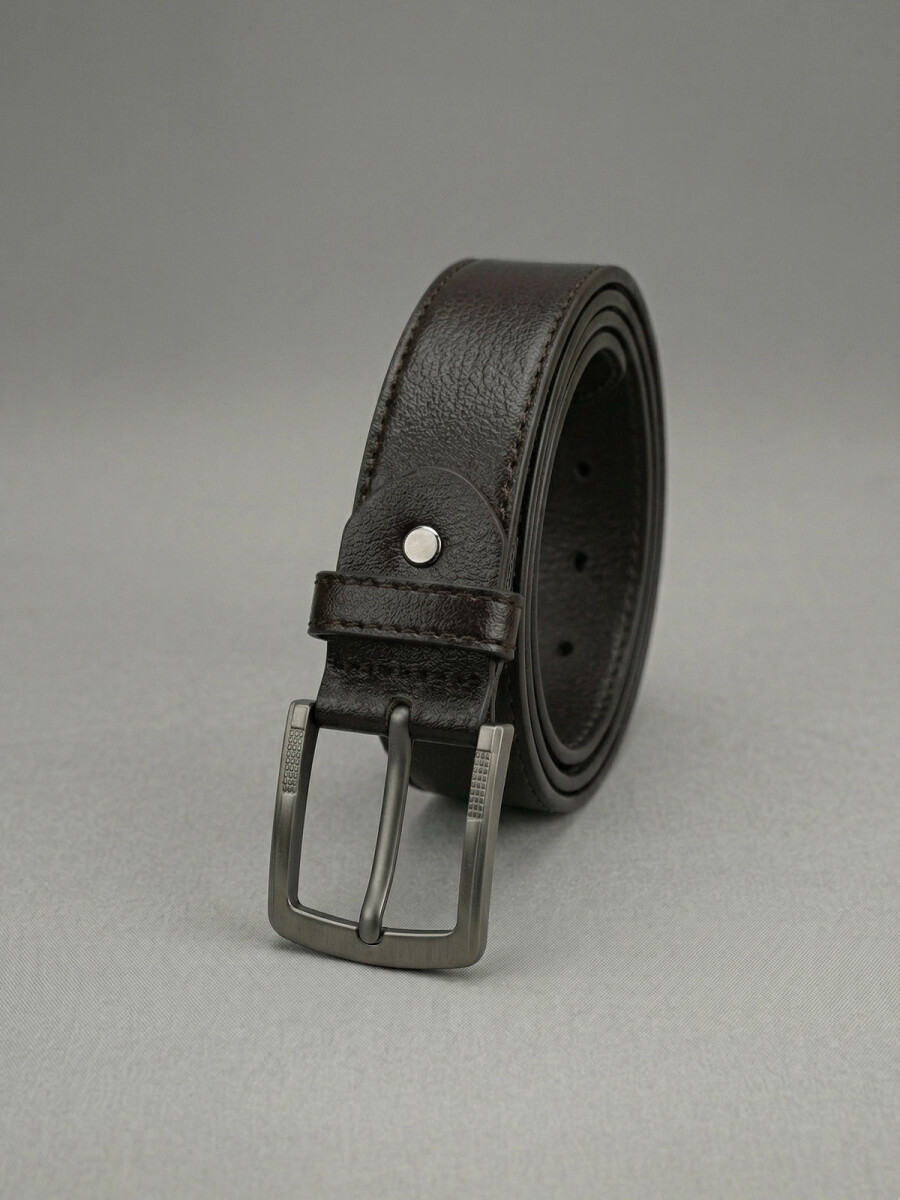 CINTO DE CUERO LISO NEGRO 