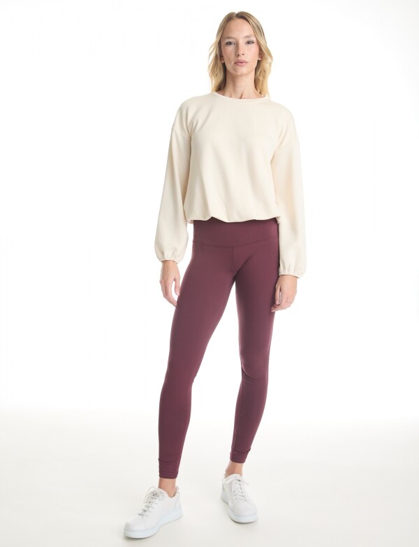 Legging Tiro Alto Algodón Premium BORDEAUX