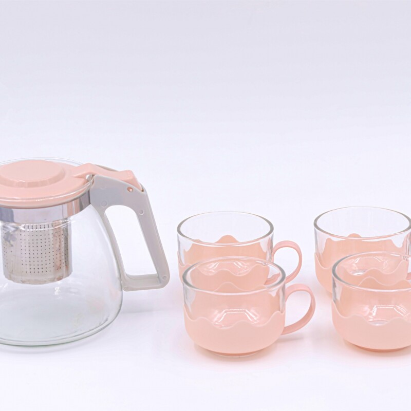 SET DE TETERA RESISTENTE AL CALOR CON INFUSOR Y TAZAS DE TÉ (CREAMY ALBARICOQUE) SET DE TETERA RESISTENTE AL CALOR CON INFUSOR Y TAZAS DE TÉ (CREAMY ALBARICOQUE)
