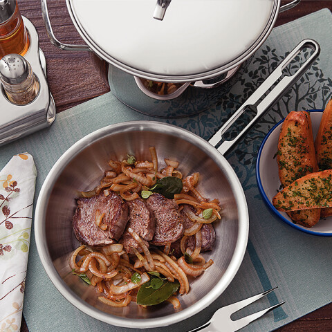 Juego ollas 4 piezas "ALLEGRA" + juego de cubiertos -TRAMONTINA TF6527