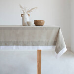 Mantel Florencia Beige con tablas blancas 190x330 cm