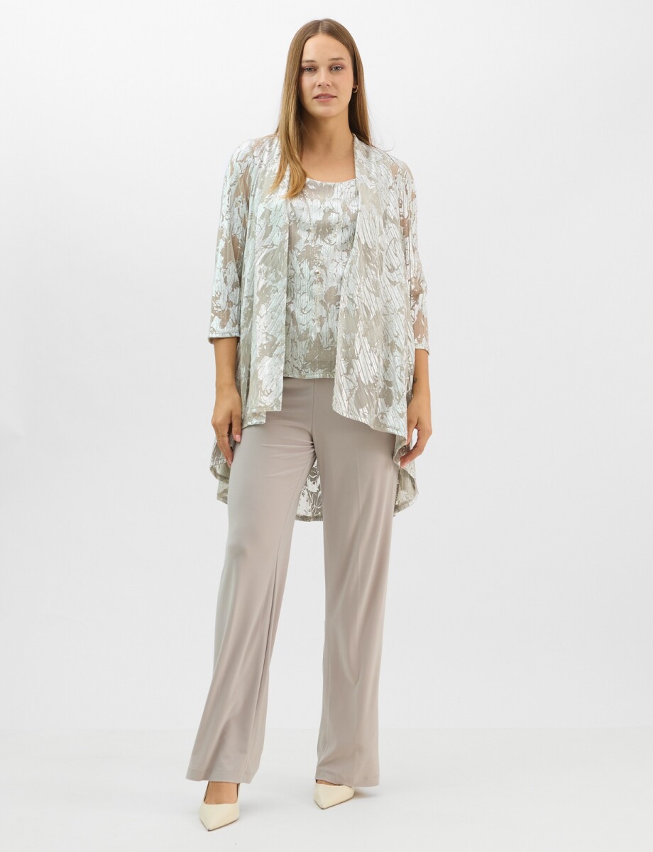 Conjunto 3 Piezas Estampado Lurex - Plateado 