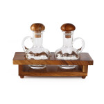 SET ACEITERA Y VINAGRERA 9.5X23X15 SOPORTE MADERA SET ACEITERA Y VINAGRERA 9.5X23X15 SOPORTE MADERA