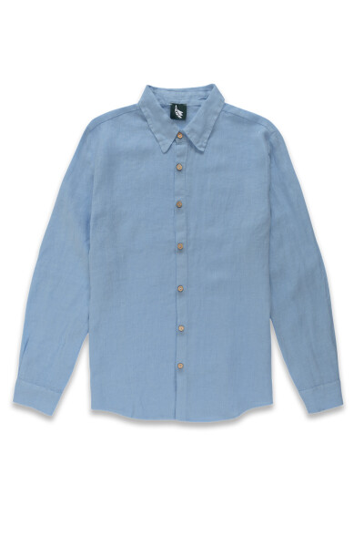 LONG SLEEVE LINEN SHIRT Azu
