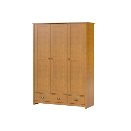 Ropero 3 puertas 2 cajones Madera maciza Linea Colonial Marron