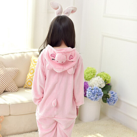 Set Infantil con Pijama Entero Cerdito + Pantuflas Unicornio Rosa