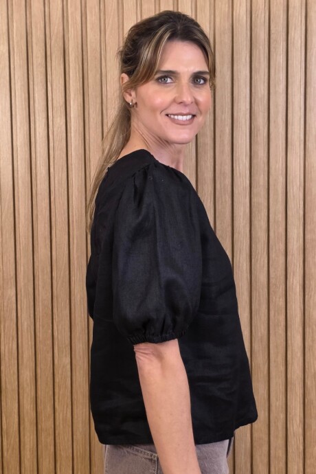 Blusa Gloria Puro Lino Negro