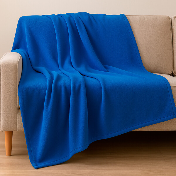 Manta Polar 1 Plaza 180x130Cm Polyester Suave Compacta Color Azul