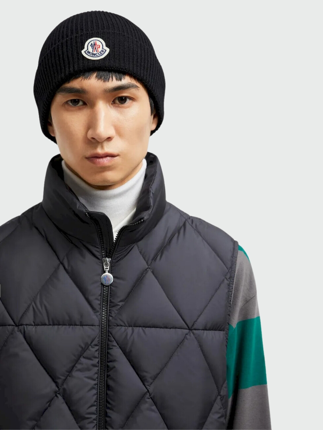 Moncler - Gorro de lana con logo Negro