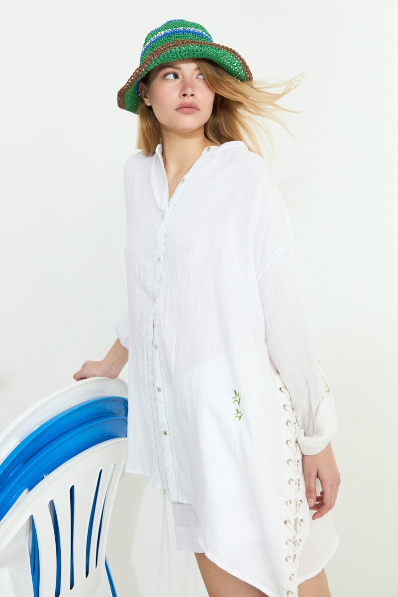 Camisa acordonada blanco