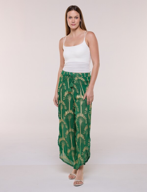 Pantalon Palazzo Gold VERDE
