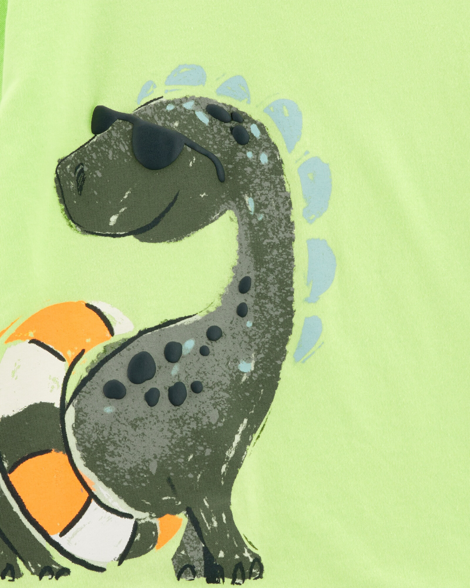 Set dos piezas de algodón, short y remera, diseño dino Sin color