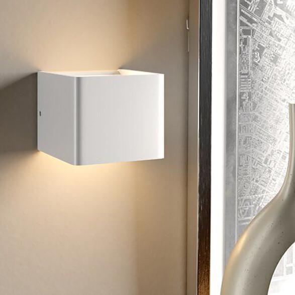 Aplique LED de pared blanco rectang. 6W SANIA 4 EG1176X