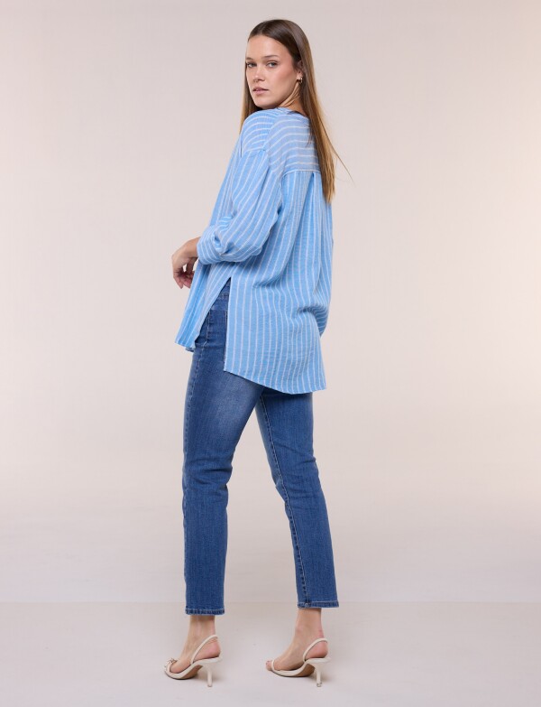Blusa Lineas CELESTE