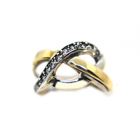 Anillo en Oro y Plata 925 con Zirconias Anillo en Oro y Plata 925 con Zirconias